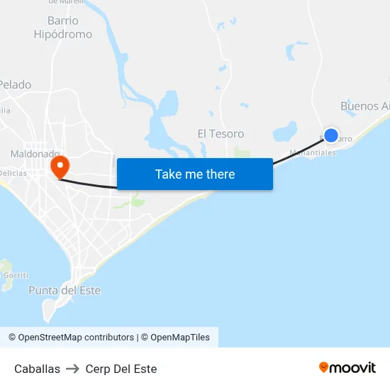 Caballas to Cerp Del Este map