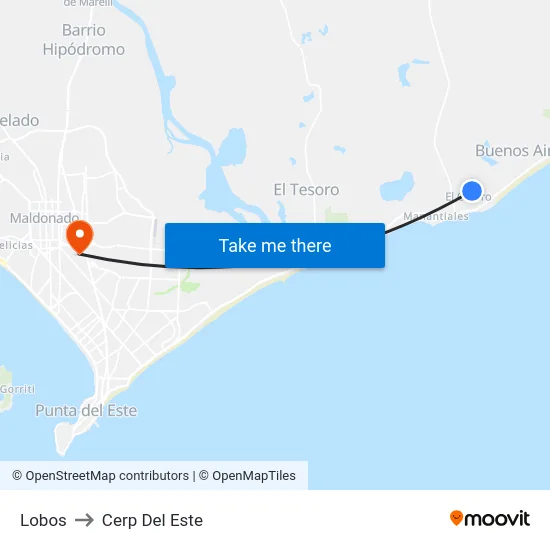 Lobos to Cerp Del Este map