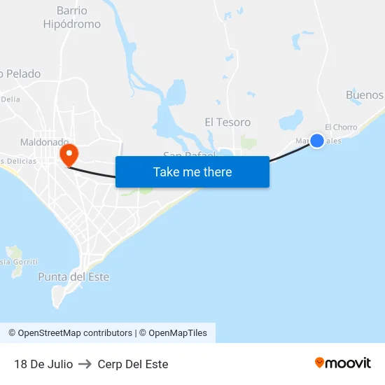 18 De Julio to Cerp Del Este map