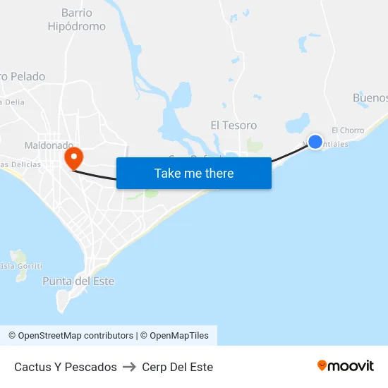 Cactus Y Pescados to Cerp Del Este map