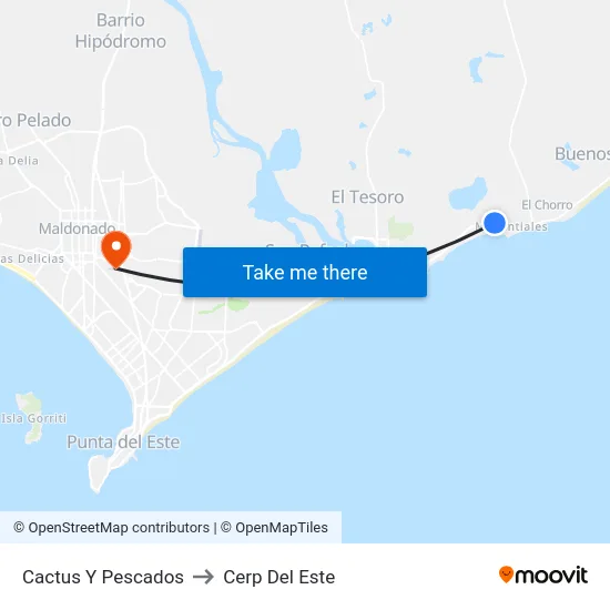 Cactus Y Pescados to Cerp Del Este map