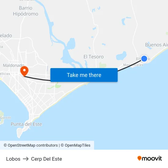 Lobos to Cerp Del Este map