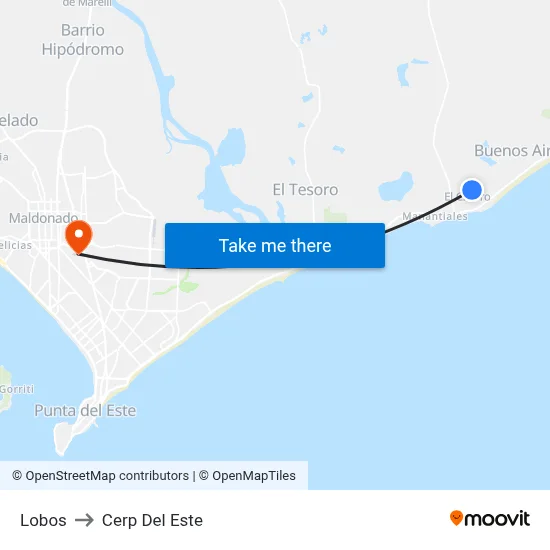 Lobos to Cerp Del Este map