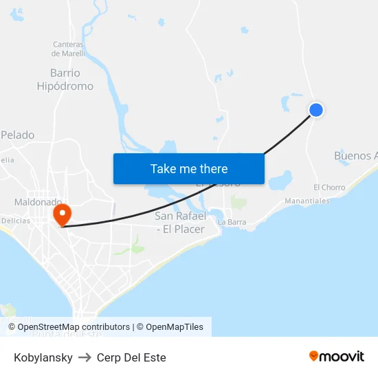 Kobylansky to Cerp Del Este map