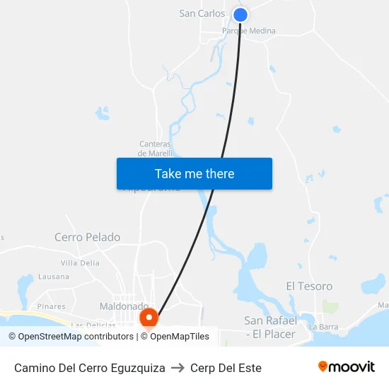 Camino Del Cerro Eguzquiza to Cerp Del Este map