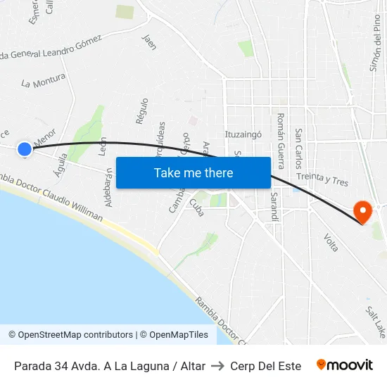 Parada 34 Avda. A La Laguna / Altar to Cerp Del Este map