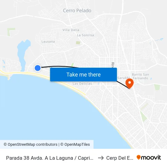 Parada 38 Avda. A La Laguna / Capricornio to Cerp Del Este map