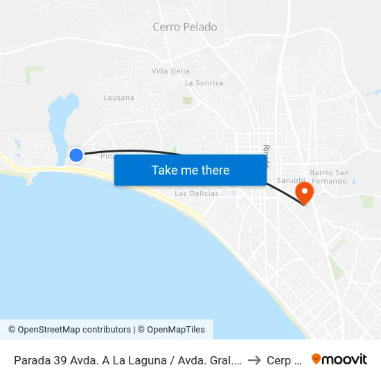Parada 39 Avda. A La Laguna / Avda. Gral. Leandro Gómez (Ex Avda. Acuario) to Cerp Del Este map