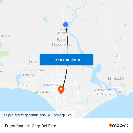 Frigorífico to Cerp Del Este map