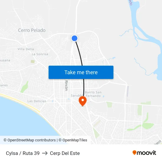 Cylsa / Ruta 39 to Cerp Del Este map