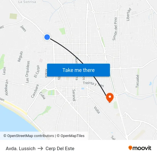 Avda. Lussich to Cerp Del Este map