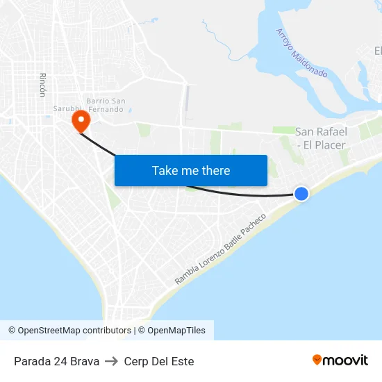 Parada 24 Brava to Cerp Del Este map