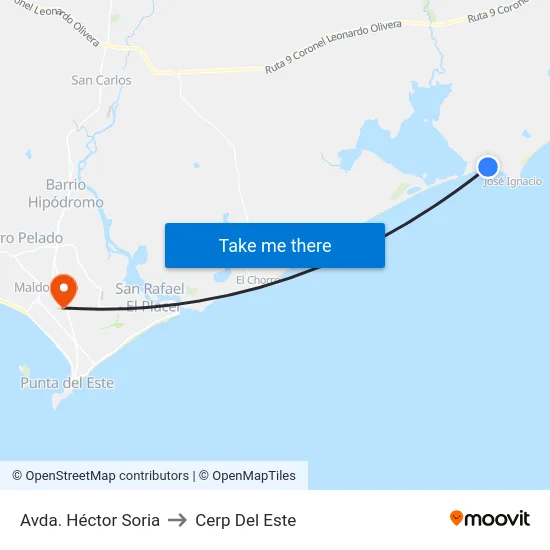 Avda. Héctor Soria to Cerp Del Este map