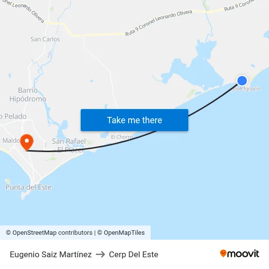 Eugenio Saiz Martínez to Cerp Del Este map