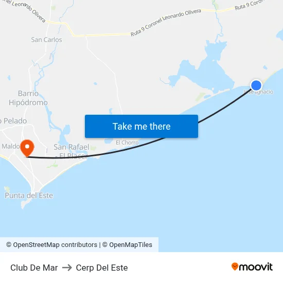 Club De Mar to Cerp Del Este map