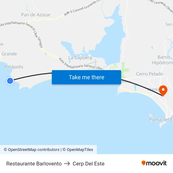 Restaurante Barlovento to Cerp Del Este map
