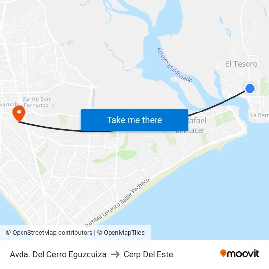 Avda. Del Cerro Eguzquiza to Cerp Del Este map