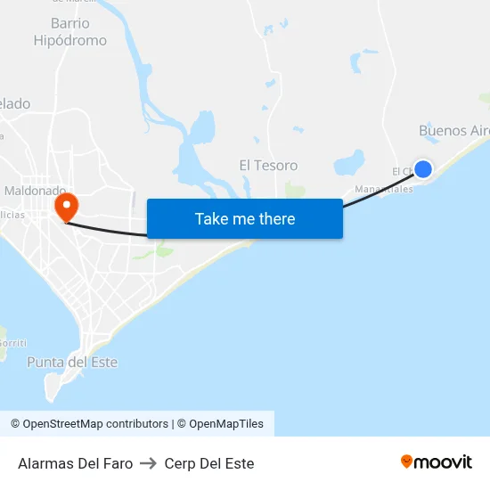 Alarmas Del Faro to Cerp Del Este map
