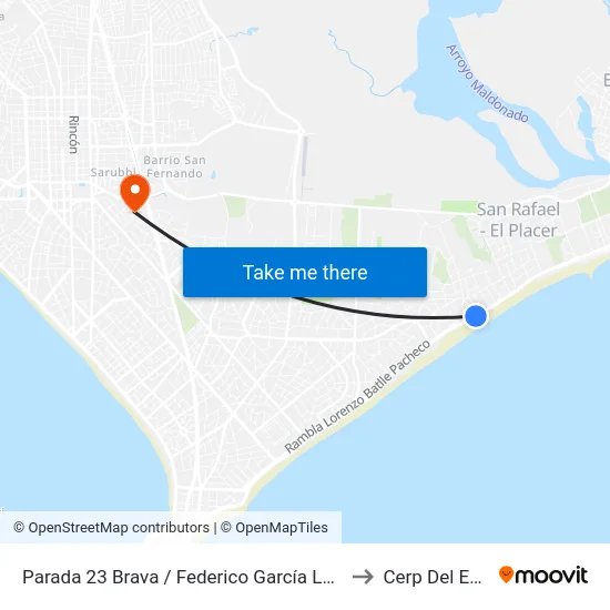 Parada 23 Brava / Federico García Lorca to Cerp Del Este map