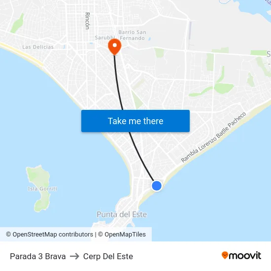 Parada 3 Brava to Cerp Del Este map