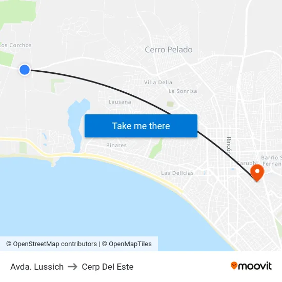 Avda. Lussich to Cerp Del Este map
