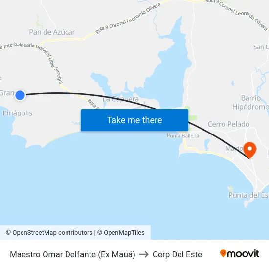 Maestro Omar Delfante (Ex Mauá) to Cerp Del Este map