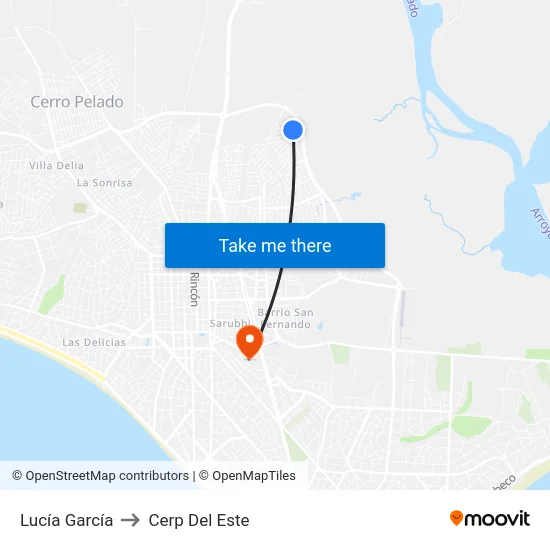 Lucía García to Cerp Del Este map