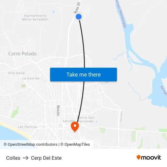 Collas to Cerp Del Este map