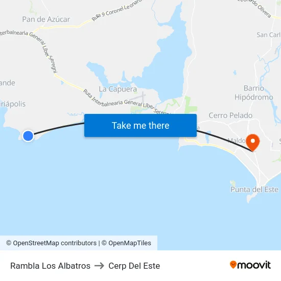 Rambla Los Albatros to Cerp Del Este map