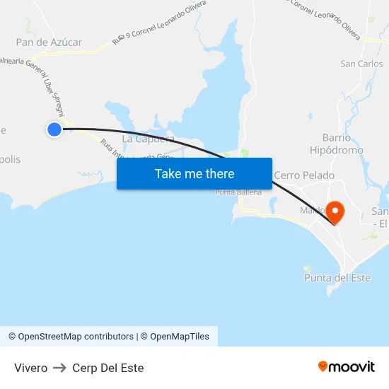Vivero to Cerp Del Este map