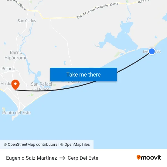 Eugenio Saiz Martínez to Cerp Del Este map