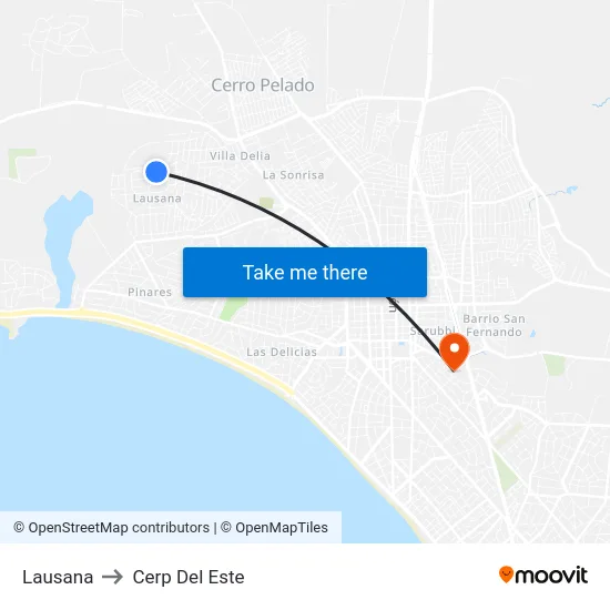Lausana to Cerp Del Este map