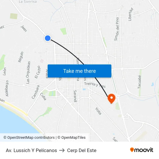 Av. Lussich Y Pelícanos to Cerp Del Este map