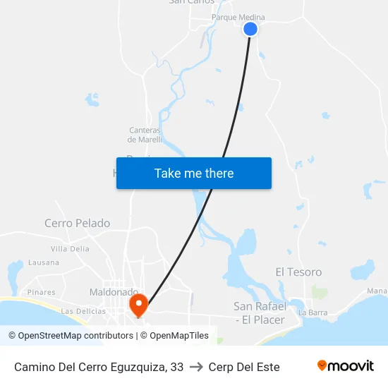Camino Del Cerro Eguzquiza, 33 to Cerp Del Este map