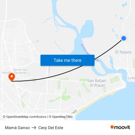 Mamá Ganso to Cerp Del Este map