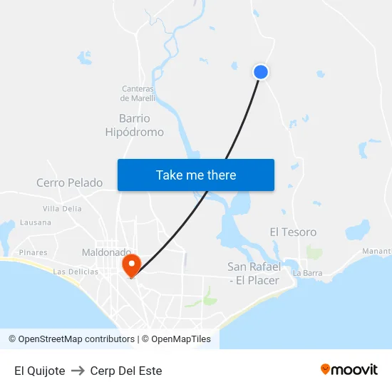 El Quijote to Cerp Del Este map