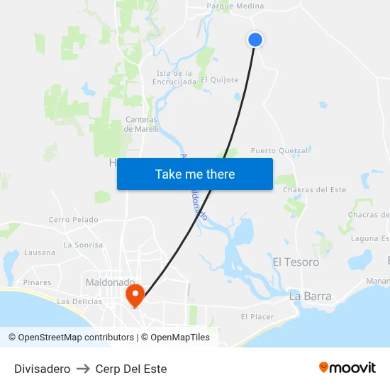 Divisadero to Cerp Del Este map