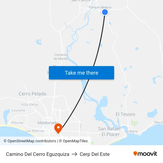 Camino Del Cerro Eguzquiza to Cerp Del Este map