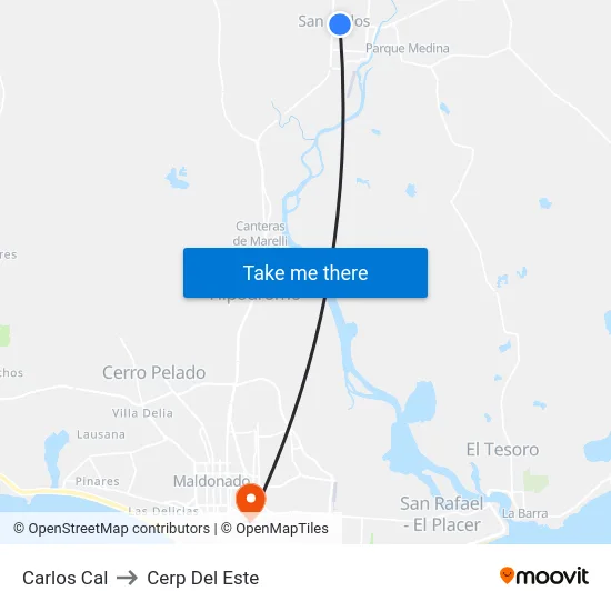 Carlos Cal to Cerp Del Este map