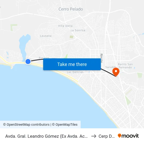 Avda. Gral. Leandro Gómez (Ex Avda. Acuario) / Parada 39 Mansa to Cerp Del Este map