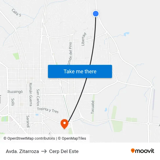 Avda. Zitarroza to Cerp Del Este map