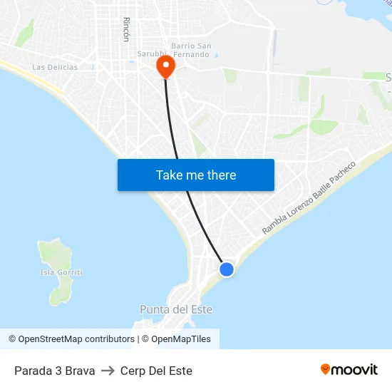 Parada 3 Brava to Cerp Del Este map
