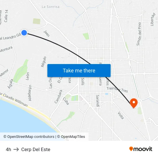 4h to Cerp Del Este map