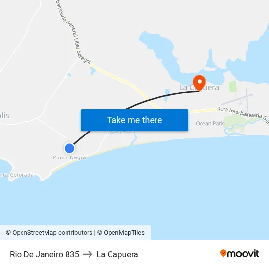 Rio De Janeiro 835 to La Capuera map