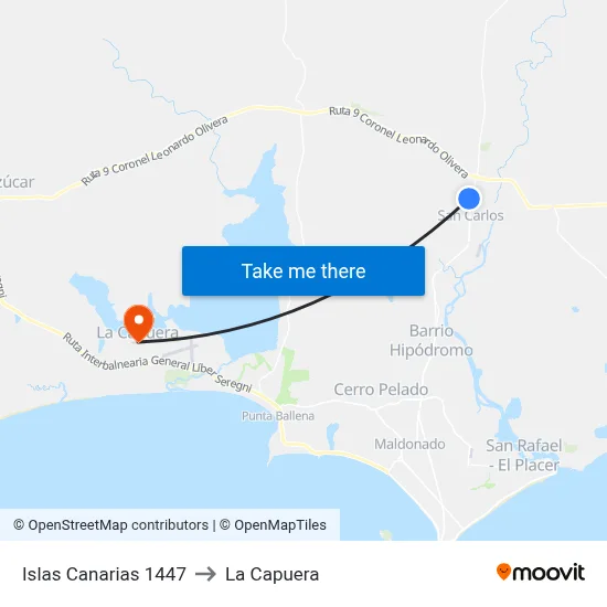 Islas Canarias 1447 to La Capuera map