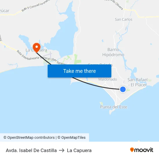 Avda. Isabel De Castilla to La Capuera map