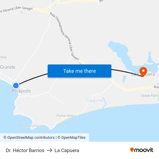 Dr. Héctor Barrios to La Capuera map