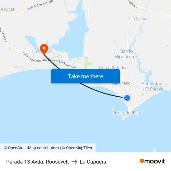 Parada 13 Avda. Roosevelt to La Capuera map