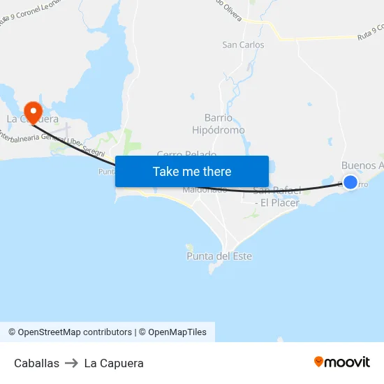 Caballas to La Capuera map