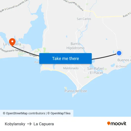 Kobylansky to La Capuera map